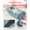 VEVOR Bean Bag Chair, Giant BeanBag Chair with Removable & Washable Cover for Adults, Fluffy Plush & High-Density Foam Filling Floor Adult Bean Bag with Zapper, Ideal for Living Room, Bedroom, Blue
