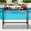 VEVOR Outdoor Bar Table, 47 x 15 in Patio Bar Table, Waterproof Top & Sturdy Metal Frame, Rectangle Counter Height Dining Tables, Outdoor Furniture for Balcony, Yard, Hot Tub, Poolside, Indoor