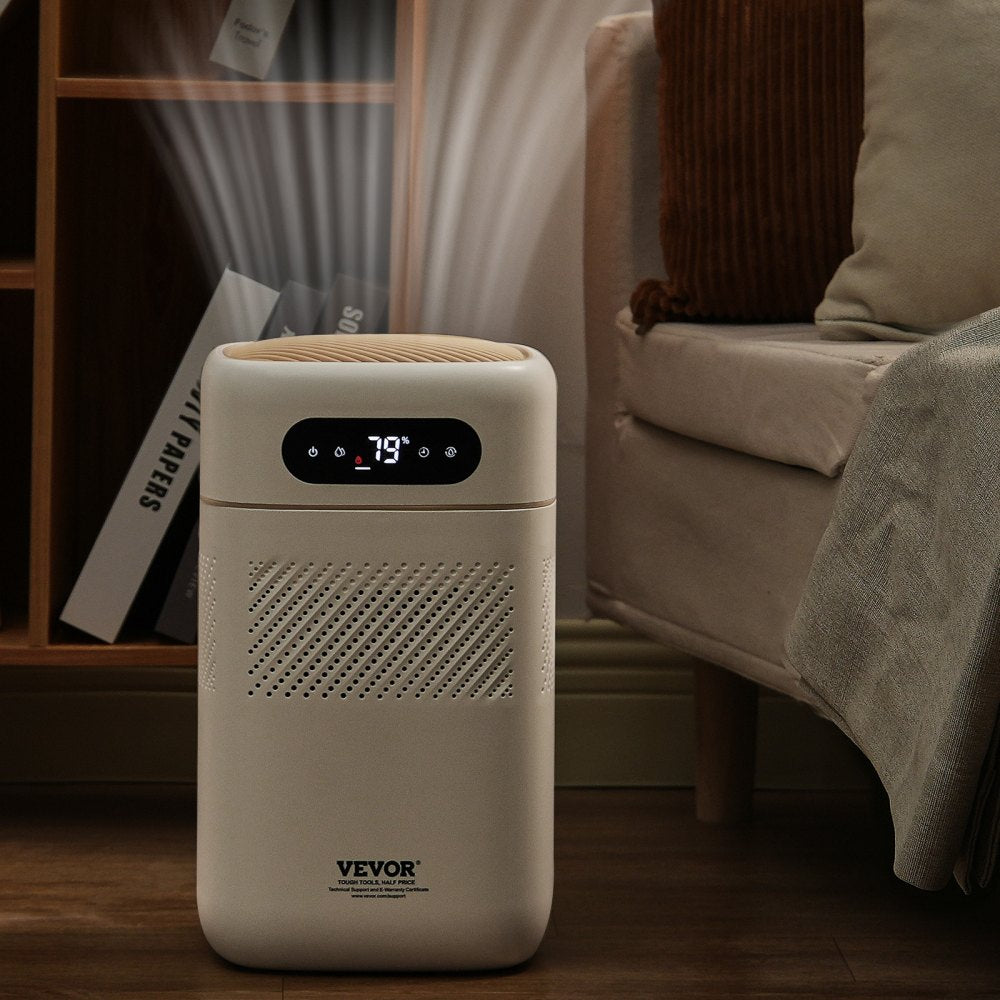 VEVOR Evaporative Humidifier for Whole House up to 215 sqft, 480 ml/h Smart Cool Moisture Humidifier and Air Purifier,3-Speeds & 1-12h Timer,Premium Filter Quiet Sleep Mode for Bedroom,5L(1.32G)