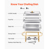 VEVOR Chafing Dish Buffet Set, 8 Qt 4 Pack, Stainless Steel Chafer with 4 Full Size Pans, Rectangle Catering Warmer Server with Glass Lid Water Pan Folding Stand Fuel Holder, for Wedding Party Banquet