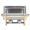 VEVOR Chafing Dish Buffet Set, 8 Qt 4 Pack, Stainless Steel Chafer with 2 Full Size and 4 Half Size Pans, Rectangle Catering Warmer Server with Lid Water Pan Stand, for Weddings Parties Banquets, Gold