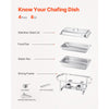 VEVOR Chafing Dish Buffet Set, 8 Qt 4 Pack, Stainless Steel Chafer with 4 Full Size Pans, Rectangle Catering Warmer Server with Lid Water Pan Stand Fuel Holder, for Weddings Parties Banquets, Silver