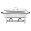 VEVOR Chafing Dish Buffet Set, 8 Qt 4 Pack, Stainless Steel Chafer with 4 Full Size Pans, Rectangle Catering Warmer Server with Lid Water Pan Stand Fuel Holder, for Weddings Parties Banquets, Silver