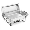 VEVOR Rectangle Chafing Dish, 9 Qt 2 Pack Stainless Steel Chafing Dish, Food Warmer Chafer Complete Set with Hollow Handle, 1 Food Tongs, Lid, Fuel Holder, Chafer Dishes for Banquet Party Wedding