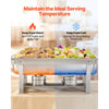VEVOR Rectangle Chafing Dish, 9 Qt 6 Pack Stainless Steel Chafing Dish, Food Warmer Chafer Complete Set with Hollow Handle, 3 Food Tongs, Lid, Fuel Holder, Chafer Dishes for Banquet Party Wedding