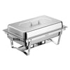 VEVOR 4 Packs Chafing Dishes for Buffet Set, 9QT Stainless Steel Chafer, for Banquet Party Wedding, Rectangle Buffet Server Warmer, 2 Full & 2 Half & 3 Third-Size Pans, Fuel Holder, Tong, Glass Pad