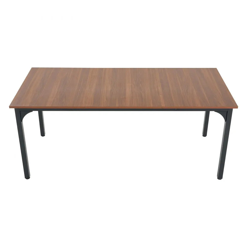 VEVOR Rectangle Dining Table, 71 inch Length Large Wood Tables for 6-8 Person, Farmhouse Dinner Furniture, Rustic Conference Desk with Iron Legs, for Home Kitchen Living Room, Brown(Only Table)