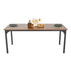 VEVOR Rectangle Dining Table, 71 inch Length Large Wood Tables for 6-8 Person, Farmhouse Dinner Furniture, Rustic Conference Desk with Iron Legs, for Home Kitchen Living Room, Brown(Only Table)