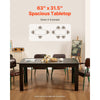 VEVOR Rectangle Dining Table, 63 inch Length Large Wood Tables for 4-6 Person, Modern Dinner Furniture, Conference Desk Supporting for 330LBS, for Home Kitchen Living Room, Black(Only Table)
