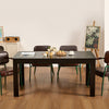 VEVOR Rectangle Dining Table, 63 inch Length Large Wood Tables for 4-6 Person, Modern Dinner Furniture, Conference Desk Supporting for 330LBS, for Home Kitchen Living Room, Black(Only Table)