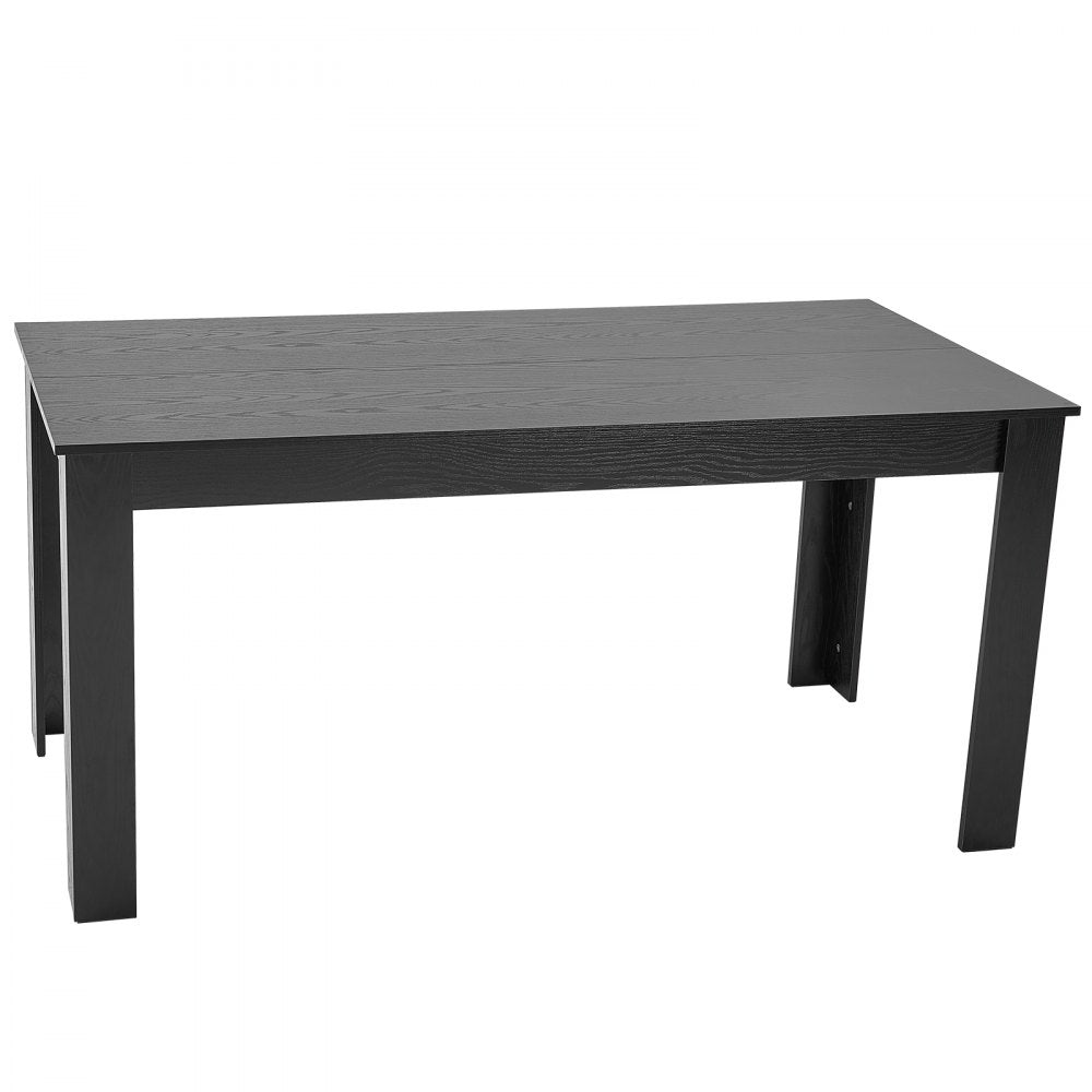 VEVOR Rectangle Dining Table, 63 inch Length Large Wood Tables for 4-6 Person, Modern Dinner Furniture, Conference Desk Supporting for 330LBS, for Home Kitchen Living Room, Black(Only Table)