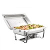 VEVOR Chafing Dish Buffet Set, 8 Qt 2 Pack, Stainless Chafer with 2 Full & 4 Half Size Pans, Rectangle Catering Warmer Server with Lid Water Pan Folding Stand Fuel Tray Holder Clip, at Least 8 People