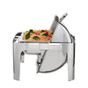 VEVOR Roll Top Chafing Dish Buffet Set, 9 Qt, Stainless Steel Chafer with 2 Half Size Pans, Rectangle Catering Warmer Server with Visible Lid Water Pan Stand Fuel Holder Clip, for at Least 9 People
