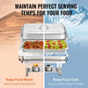VEVOR Chafing Dish Buffet Set, 8 Qt 4 Pack, Stainless Chafer with 4 Full Size Pans, Rectangle Catering Warmer Server with Lid Water Pan Folding Stand Fuel Tray Holder Spoon Clip, at Least 8 People Eac