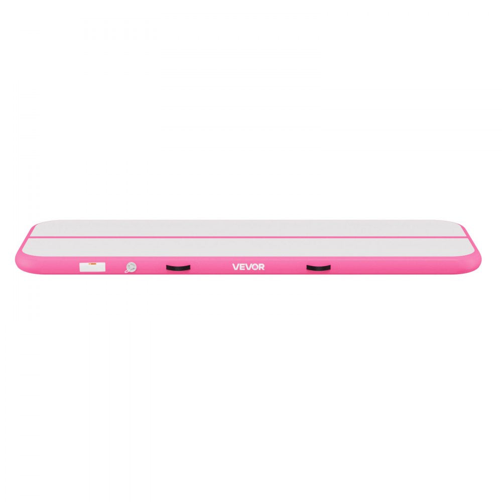 VEVOR Inflatable Gymnastics Air Mat 10 ft Training Mats w/ Electric Pump, 4 inches Thick Sturdy Tumble Track, Tumbling Mat for Home Use/Gym/Outdoor/Yoga/Cheerleading/Beach/Park/Water, Pink