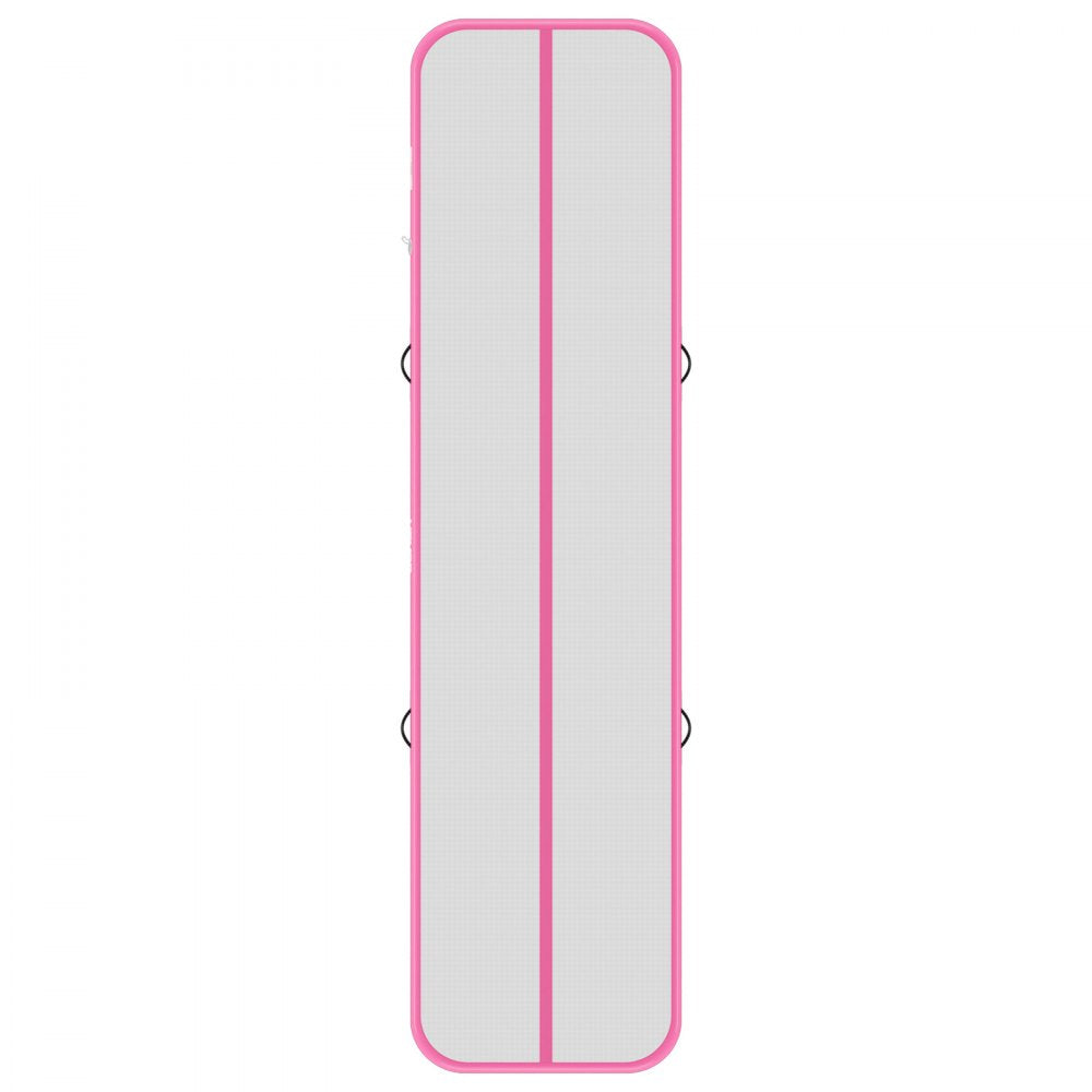 VEVOR Inflatable Gymnastics Air Mat 13 ft Training Mats w/ Electric Pump, 4 inches Thick Sturdy Tumble Track, Tumbling Mat for Home Use/Gym/Outdoor/Yoga/Cheerleading/Beach/Park/Water, Pink