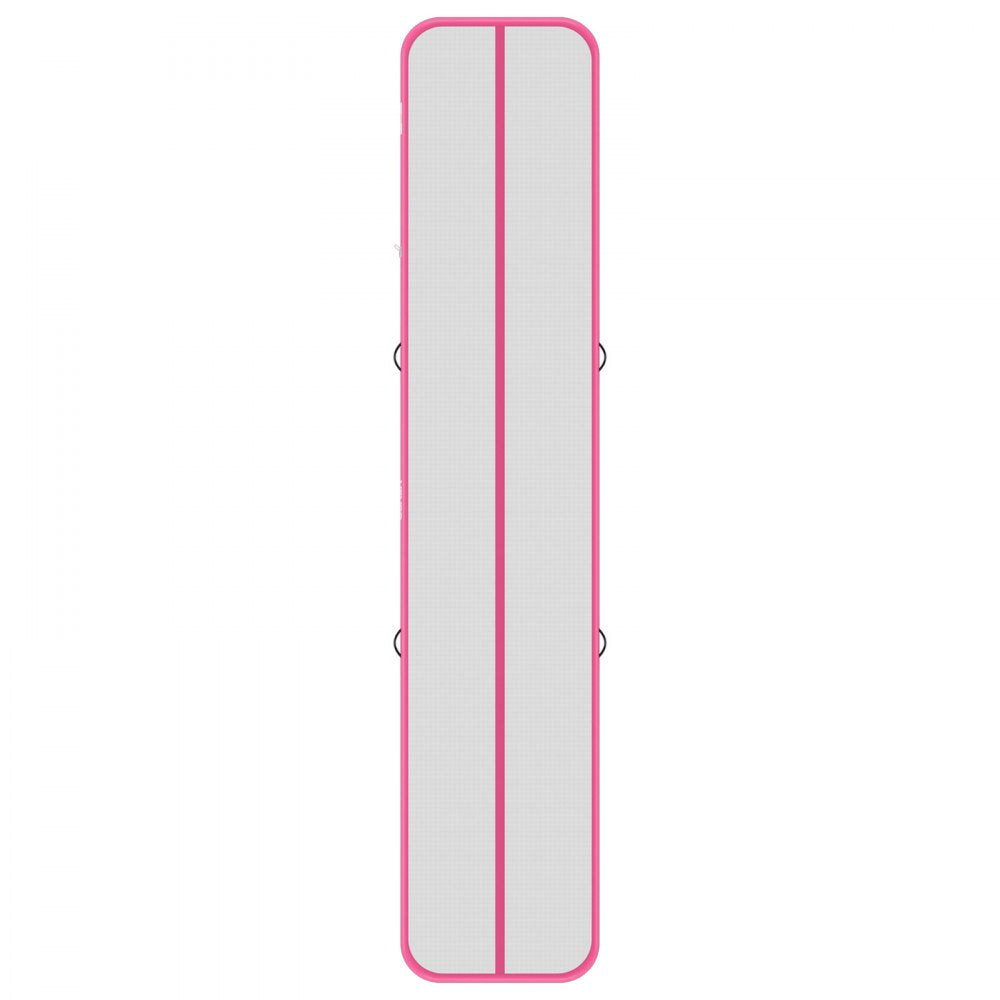 VEVOR Inflatable Gymnastics Air Mat 16.4 ft Training Mats w/ Electric Pump, 4 inches Thick Sturdy Tumble Track, Tumbling Mat for Home Use/Gym/Outdoor/Yoga/Cheerleading/Beach/Park/Water, Pink