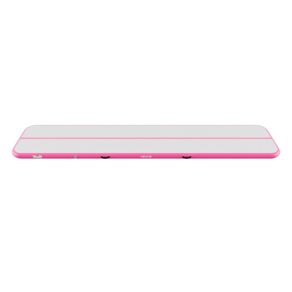VEVOR Inflatable Gymnastics Air Mat 16.4 ft Training Mats w/ Electric Pump, 4 inches Thick Sturdy Tumble Track, Tumbling Mat for Home Use/Gym/Outdoor/Yoga/Cheerleading/Beach/Park/Water, Pink