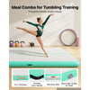 VEVOR Inflatable Gymnastics Air Mat 20 ft Training Mats w/ Electric Pump, 8 inches Thick Sturdy Tumble Track, Tumbling Mat for Home Use/Gym/Outdoor/Yoga/Cheerleading/Beach/Park/Water, Mint Green