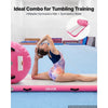 VEVOR Inflatable Gymnastics Air Mat with Air Barrel 10 ft Training Mats, 4 inches Thick Sturdy Tumble Track with Electric Pump, Tumbling Mat for Home Use/Gym/Outdoor/Yoga/Cheerleading, Pink