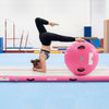 VEVOR Inflatable Gymnastics Air Mat with Air Barrel 10 ft Training Mats, 4 inches Thick Sturdy Tumble Track with Electric Pump, Tumbling Mat for Home Use/Gym/Outdoor/Yoga/Cheerleading, Pink