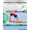 VEVOR Inflatable Gymnastics Air Mat with Air Barrel 10 ft Training Mats, 4 inches Thick Sturdy Tumble Track with Electric Pump, Tumbling Mat for Home Use/Gym/Outdoor/Yoga/Cheerleading, Mint Green