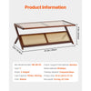 VEVOR Rattan Coffee Table, Z-Shaped Rattan Woven Bamboo Coffee Table with Tempered Glass Top, 47” Modern Boho Storage Coffee Table with Natural Bamboo Legs, for Living Room, Bedroom & Small Spaces