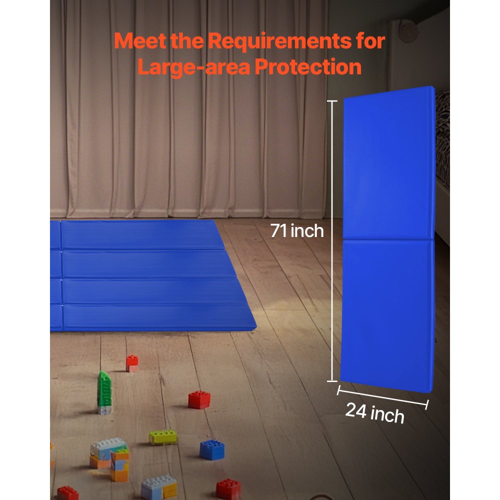 VEVOR Gym Wall Padding, 71 x 24 x 2 inch Tear-Resistant Wall Mat, Removable 2" Thick Foam High Density Basketball Court Wall-Mounted Padding, Durable Waterproof Protective Pad for Gym Garage Basement