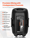 Rear panel view showing precision mixing with 3 independent channels