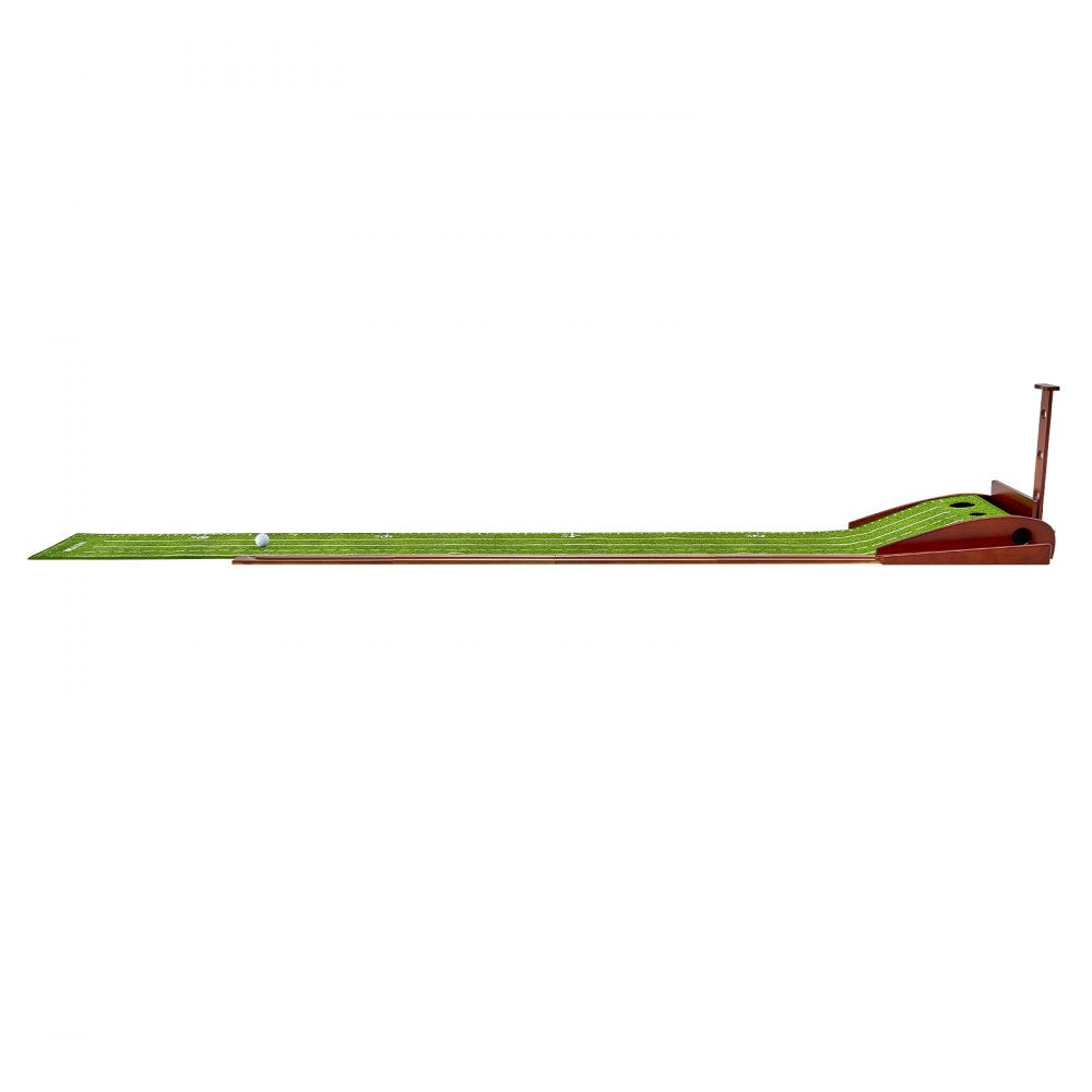 VEVOR Golf Putting Mat, 2 Hole Indoor Golf Putting Green, Wrinkle-Free Golf Training Aid, Mini Golf Set with Auto-Ball Return, Alignment Guide, 3 Ball, Wood Base, Game Practice Gift for Home Office