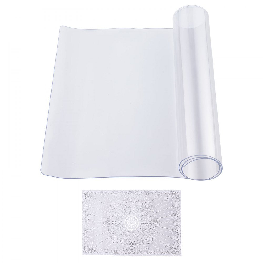VEVOR Plastic Table Cover, 16 x 32 Inch 1.5 mm Thick Clear Table Protector, Rectangle PVC Desk Mat, Waterproof & Easy Cleaning Desk Pad Tablecloth, for Office Dresser Dining Room Table Night Stand