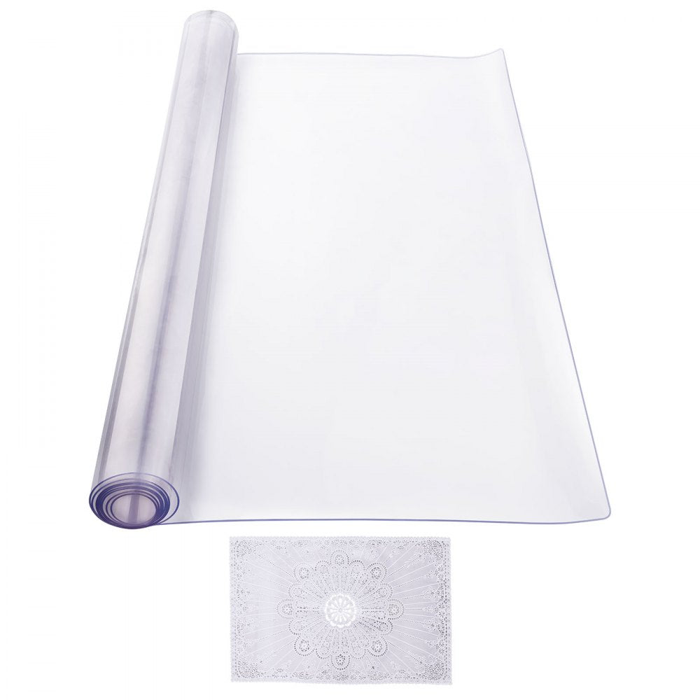 VEVOR Plastic Table Cover, 24 x 48 Inch 2.0 mm Thick Clear Table Protector, Rectangle PVC Desk Mat, Waterproof & Easy Cleaning Desk Pad Tablecloth, for Office Dresser Dining Room Table Night Stand