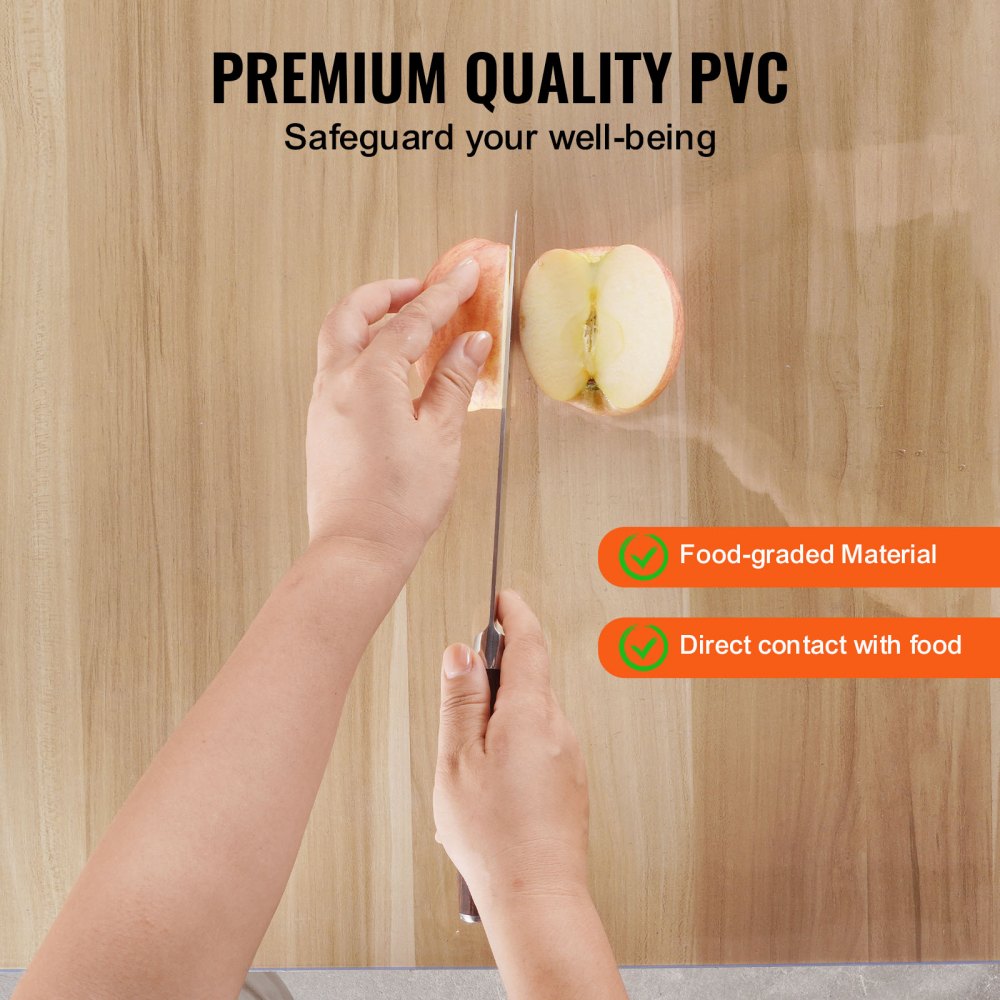 VEVOR Plastic Table Cover, 36 x 54 Inch 1.5 mm Thick Clear Table Protector, Rectangle PVC Desk Mat, Waterproof & Easy Cleaning Desk Pad Tablecloth, for Office Dresser Dining Room Table Night Stand