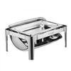 VEVOR Roll Top Chafing Dish Buffet Complete Set, 9Qt Stainless Steel Chafer with Full Size Pan, Rectangle Catering Warmer Server with Lid Water Pan Folding Stand Fuel Holder Meal Clip, Silver