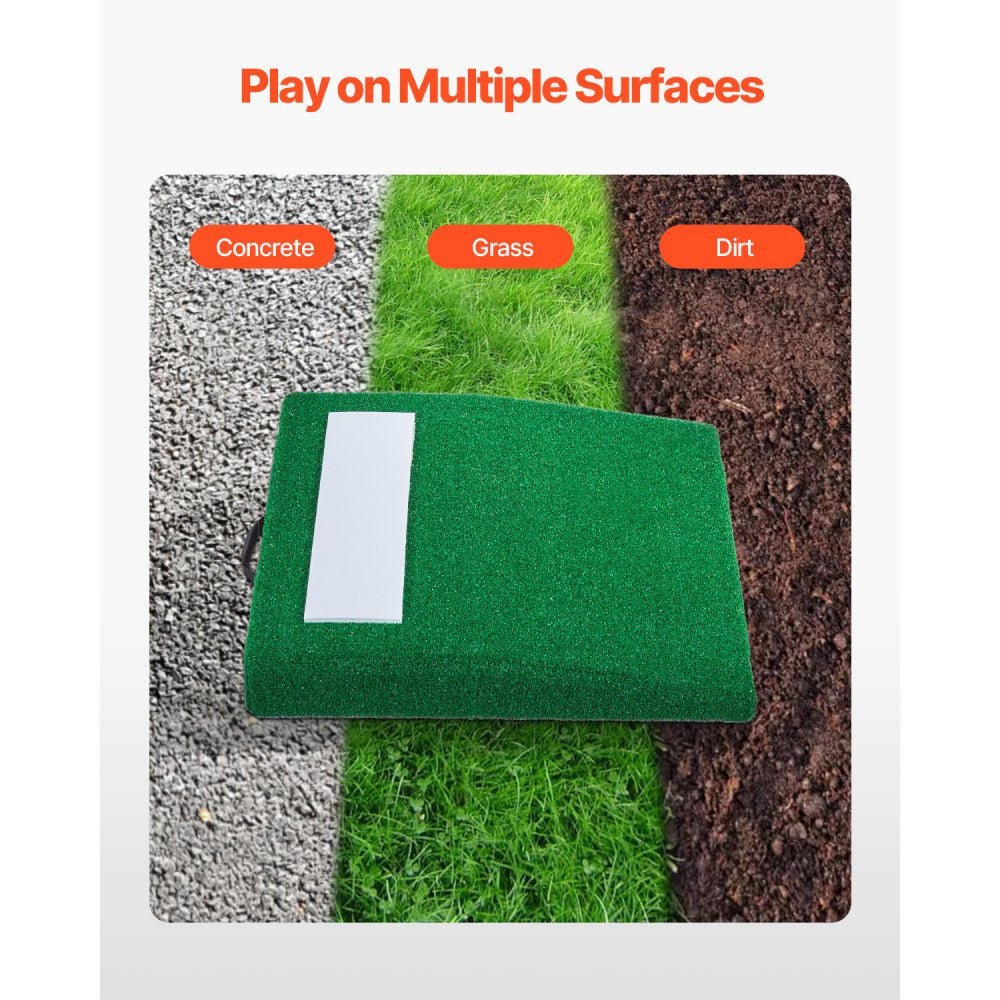 VEVOR Pitching Mound, Portable Baseball Pitcher's Mound, 31 in Indoor Outdoor Pitching Practice and Training Equipment, Softball Pitching Aids with Antifade Turf, Pitching Rubber, Carry Handle
