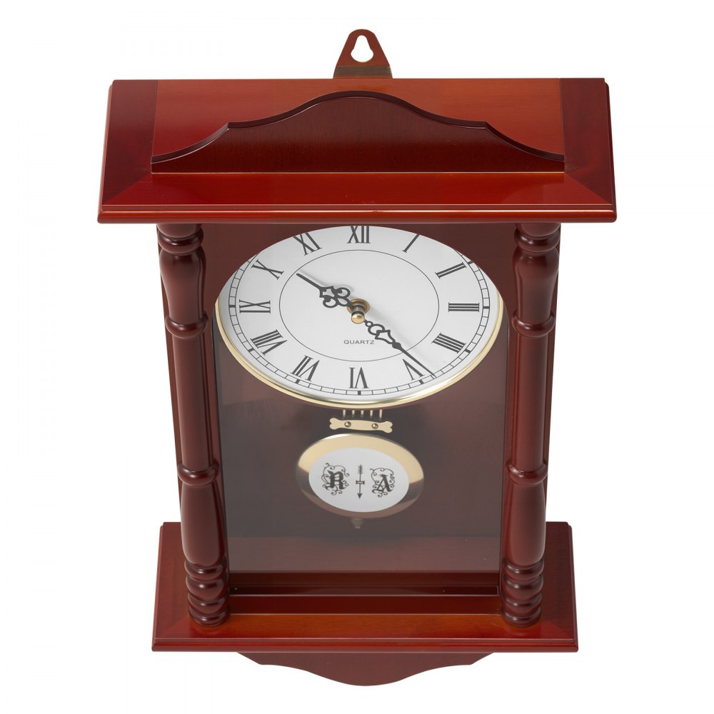 VEVOR Grandfather Clock, 18 in Classic Vintage Pendulum Clock, Pine Wood & MDF Wall Clocks with Quartz Movement and Quiet Design, for Living Room, Bedroom, Home Decor, and Gift (Cherry Tone Finish)