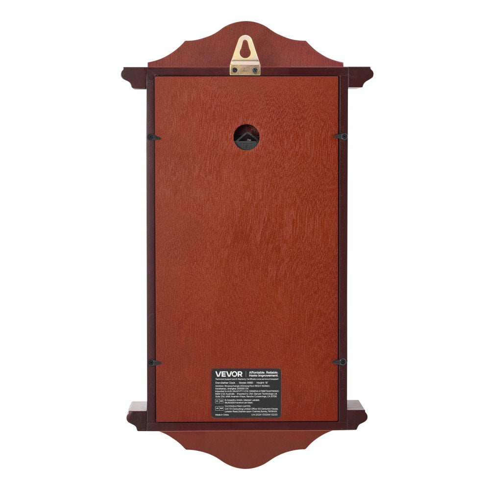 VEVOR Grandfather Clock, 18 in Classic Vintage Pendulum Clock, Pine Wood & MDF Wall Clocks with Quartz Movement and Quiet Design, for Living Room, Bedroom, Home Decor, and Gift (Cherry Tone Finish)