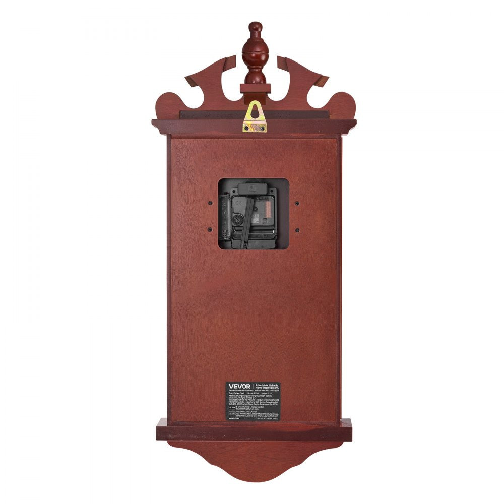 VEVOR Grandfather Clock, 23.2 in Classic Vintage Pendulum Clock, Pine Wood & MDF Wall Clocks with Quartz Movement and Quiet Design, for Living Room, Bedroom, Home Decor & Gift (Cherry Tone Finish)