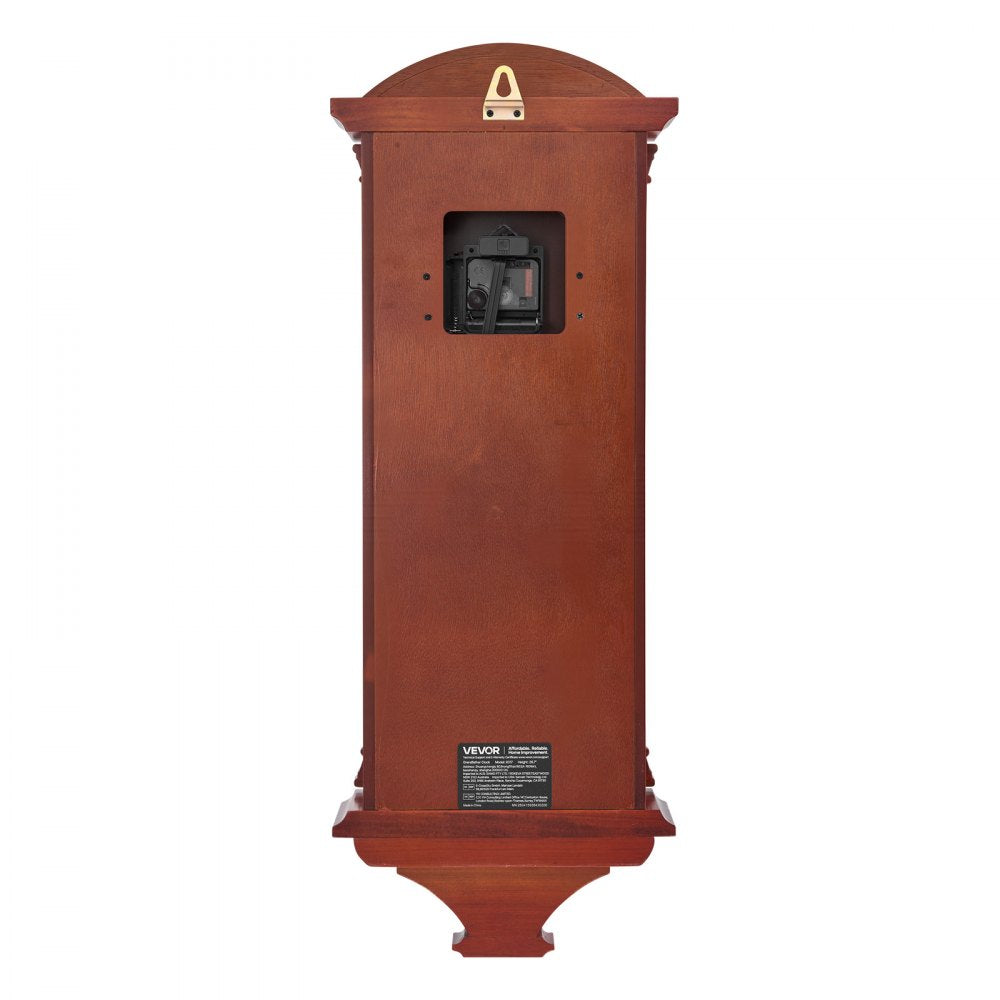 VEVOR Grandfather Clock, 26.7 in Classic Vintage Pendulum Clock, Pine Wood & MDF Wall Clocks with Quartz Movement and Quiet Design, for Living Room, Bedroom, Home Decor & Gift (Cherry Tone Finish)