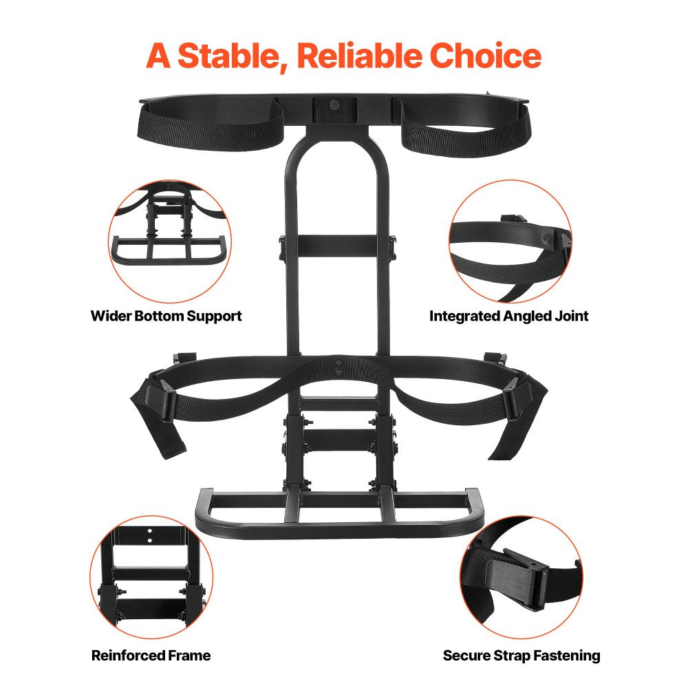 VEVOR Golf Cart Rear Seat Bag Holder, 27.8 x 16.1 x 30.9 inch, Compatible with Most Golf Carts with Rear Seat Grab Bar, Space-Saving Carbon Steel Bag Holder Bracket, No-Drilling Installation, Black
