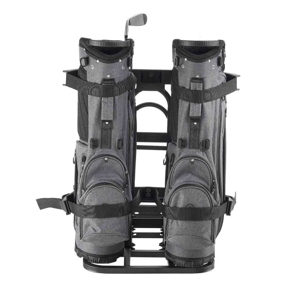 VEVOR Golf Cart Rear Seat Bag Holder, 27.8 x 16.1 x 30.9 inch, Compatible with Most Golf Carts with Rear Seat Grab Bar, Space-Saving Carbon Steel Bag Holder Bracket, No-Drilling Installation, Black