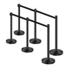 VEVOR Stanchion Post, 6 Pcs Stanchions with Retractable Belts, Carbon Steel Black Stanchions Queue with Sand Injection Hollow Base, Crowd Control Barriers for Theaters, Parties, Weddings, Exhibitions