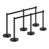 VEVOR Stanchion Post, 6 Pcs Stanchions with Retractable Belts, Carbon Steel Black Stanchions Queue with Sand Injection Hollow Base, Crowd Control Barriers for Theaters, Parties, Weddings, Exhibitions