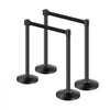 VEVOR Stanchion Post, 4 Pcs Stanchions with Retractable Belts, Carbon Steel Black Stanchions Queue with Sand Injection Hollow Base, Crowd Control Barriers for Theaters, Parties, Weddings, Exhibitions