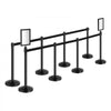 VEVOR Stanchion Post, 8 Pcs Stanchions with Retractable Belts, Carbon Steel Black Stanchions Queue with Sand Injection Hollow Base, Crowd Control Barriers for Theaters, Parties, Weddings, Exhibitions