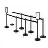 VEVOR Stanchion Post, 8 Pcs Stanchions with Retractable Belts, Carbon Steel Black Stanchions Queue with Sand Injection Hollow Base, Crowd Control Barriers for Theaters, Parties, Weddings, Exhibitions