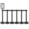VEVOR Crowd Control Stanchions, 6-Pack Crowd Control Barriers, Carbon Steel Baking Painted Stanchion Queue Post with Sign Holder & 3PCS 6.5FT Retractable Belt, Belt Barrier Line Divider, Easy Assembly