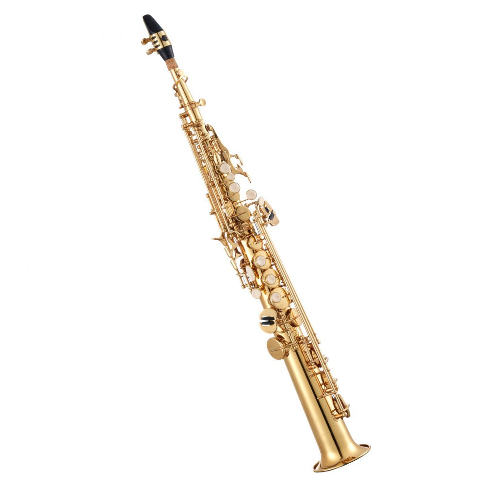 VEVOR Straight Soprano Saxophone, B Flat, Brass Saxophone Beginner Kit with Carrying Case, Mouthpiece, Cleaning Cloth Rod, Gloves, Neck Strap, 23 Keys Soprano Sax Kit, for Beginners Students, Gold