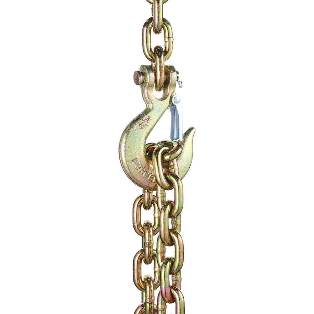 VEVOR G80 Transport Binder Chain, 3/8" x 2.9' 2-Pack Tow Chain with Clevis Snap Hook, 7100 lbs Safe Working Load, Heavy Duty Logging Chain for Transporting Towing Truck Tie Down Binding Equipment