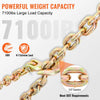 VEVOR Transport Binder Chain, 7100 lbs Working Load Limit, 3/8'' x 20' G80 Tow Chain Tie Down with Grab Hooks, DOT Certified, Galvanized Coating Manganese Steel for Dock Factory Construction Site